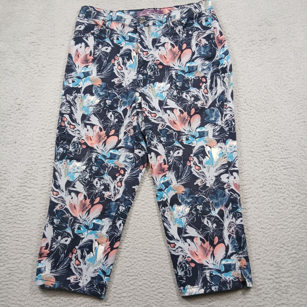Gloria Vanderbilt Amanda Women's‎ 12 Floral Print Cropped Jeans Multicolor